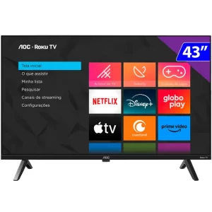 Smart TV AOC DLED 43” Full HD Wi-Fi Roku TV 43S5045