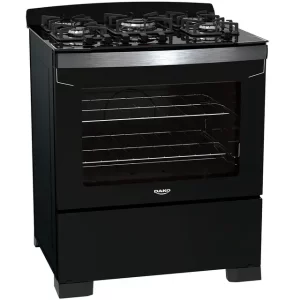 Fogão Dako Diplomata 5 Bocas Automático Mesa de Vidro Tripla Chama - Preto - Bivolt